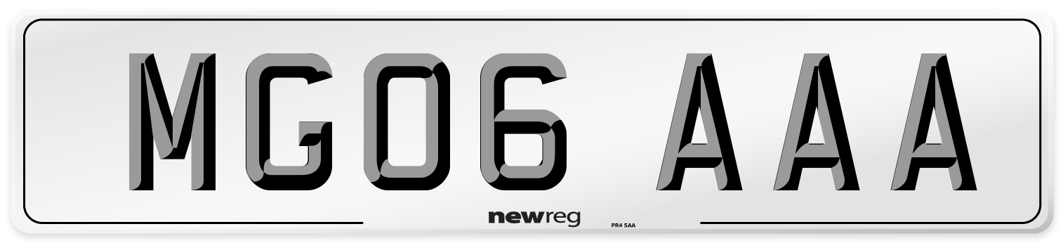 MG06 AAA Number Plate from New Reg